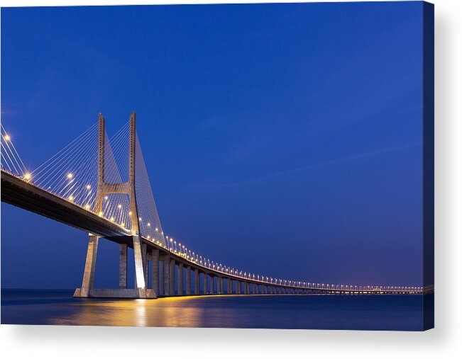 Built Structure Acrylic Print featuring the photograph Ponte Vasco da Gama by Wolfgang Wörndl