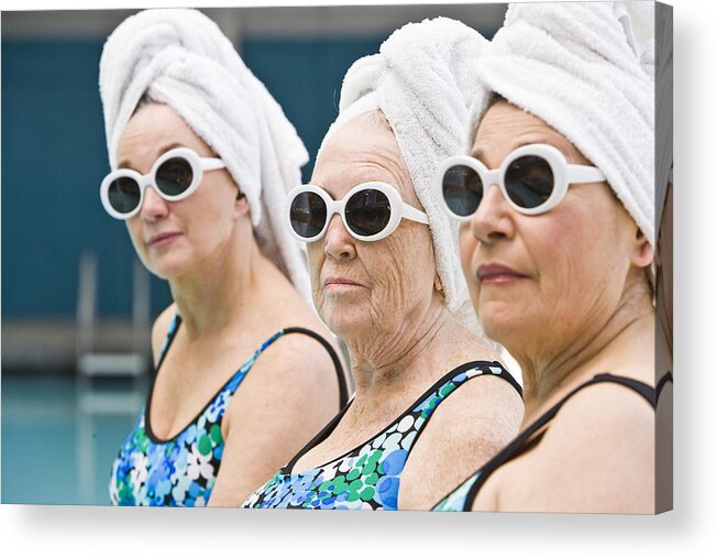 People Acrylic Print featuring the photograph Poolside Ladies by Tony Garcia