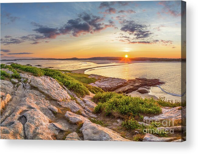 Attraction Acrylic Print featuring the photograph Popham Beach from Fox Island by Benjamin Williamson