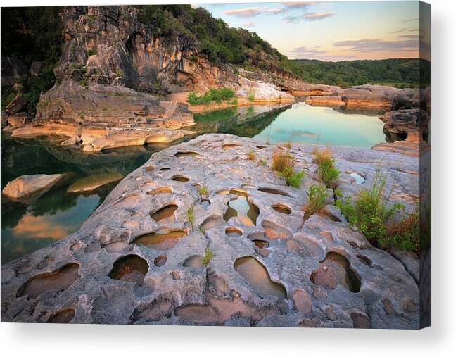Texas Hill Country Acrylic Print featuring the photograph Potholes at Pedernales by Slow Fuse Photography
