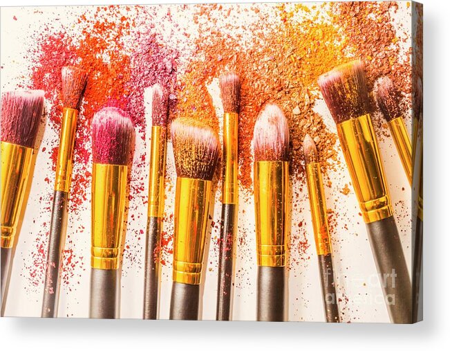 Cosmetic Acrylic Print featuring the photograph Powder Palette by Jorgo Photography