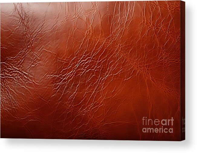 Leather Acrylic Print featuring the painting Premium Leather Background by N Akkash
