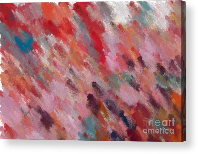 Red Acrylic Print featuring the painting Psalm 119 64. Jesus Is Speaking. Bible Verse Christian Inspiration Scripture Wall Art by Mark Lawrence