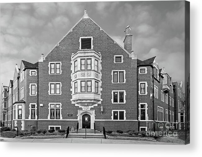 Purdue Acrylic Print featuring the photograph Purdue University Duhme Residence Hall by University Icons