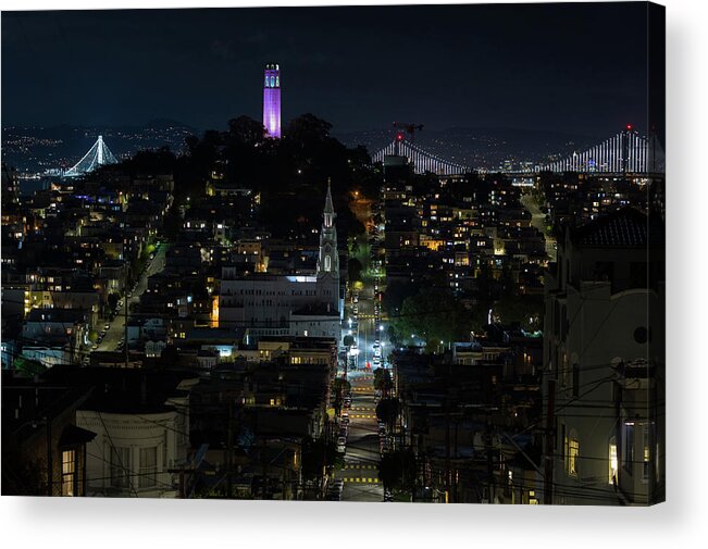  Acrylic Print featuring the photograph Purple Lights by Louis Raphael