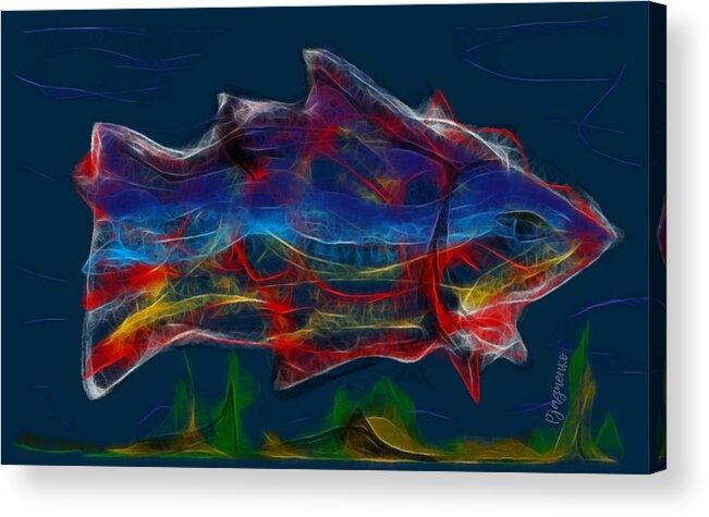 Queen Acrylic Print featuring the digital art Queen of lake by Ljev Rjadcenko