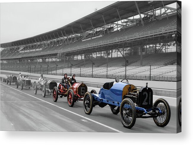 Vintage Car Acrylic Print featuring the photograph Ragtime Racers Line Up by Josh Williams