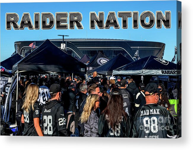 Raider Nation Acrylic Print featuring the photograph Raider Nation Represents at Allegiant Stadium Las Vegas Raiders by Aloha Art