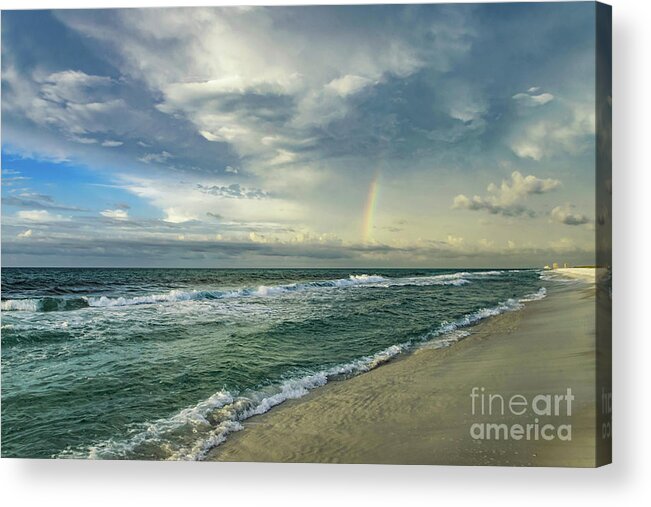 Rainbow Acrylic Print featuring the photograph Rainbow Beach by Beachtown Views