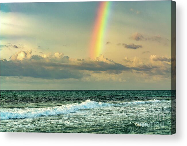 Rainbow Acrylic Print featuring the photograph Rainbow Waves, Pensacola Beach, Florida by Beachtown Views