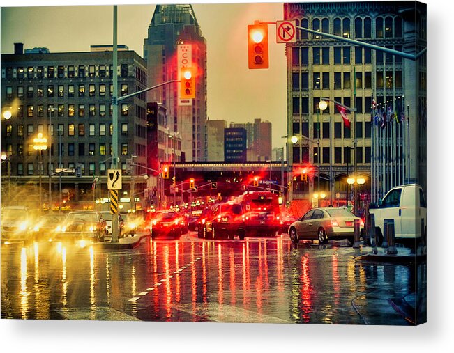 Rainy Day Acrylic Print featuring the photograph Rainy day in Ottawa by Tatiana Travelways