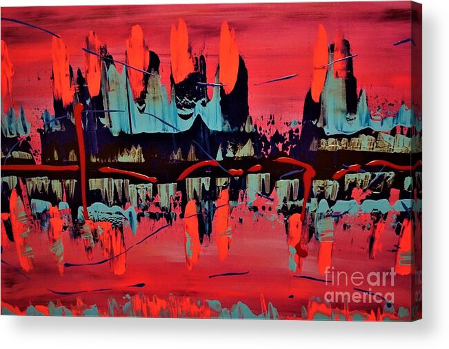 Red Acrylic Print featuring the painting RED by Jimmy Clark