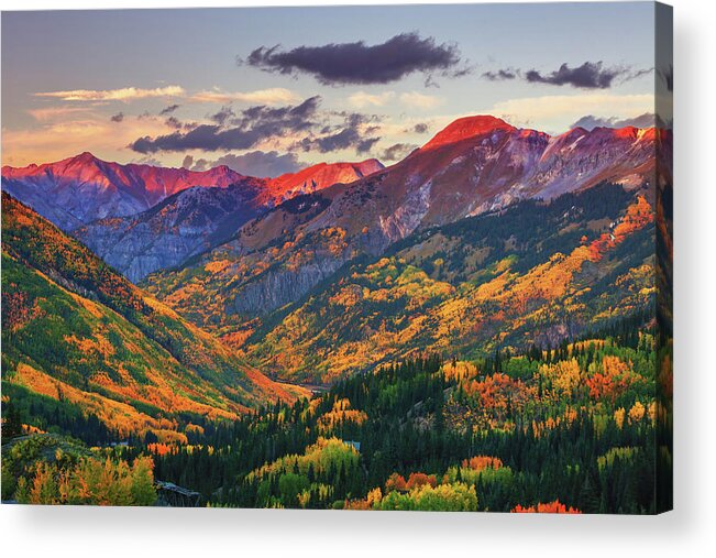 Colorado Acrylic Print featuring the photograph Red Mountain Pass Sunset by Darren White