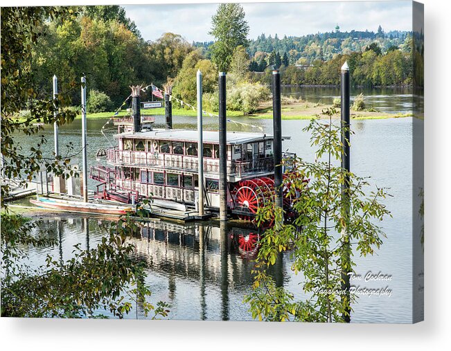 Red Paddle Wheel Acrylic Print featuring the photograph Red Paddle Wheel by Tom Cochran