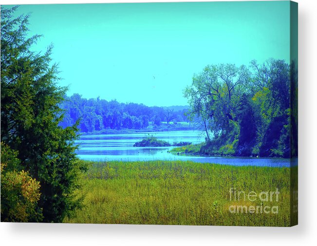 Landscape Acrylic Print featuring the photograph Red River Oklahoma side by Diana Mary Sharpton