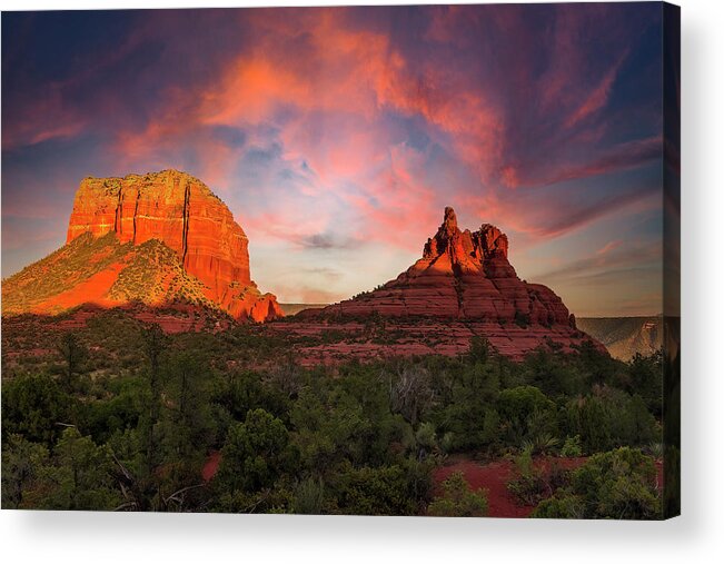  Acrylic Print featuring the photograph Red Rocks at Sunset by Al Judge