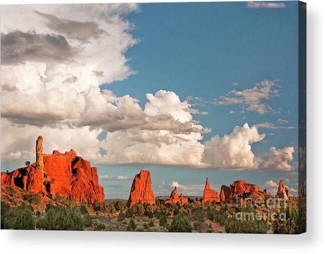 North America Acrylic Print featuring the photograph Red Rocks Clouds Kodachrome Basin State Park Utah by Dave Welling