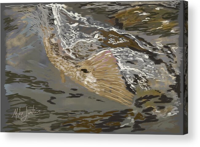Redfish Acrylic Print featuring the digital art Redfish by Mike Jenkins