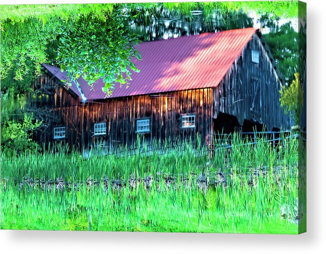 Barn Acrylic Print featuring the photograph Reflecting on a Barn by Dan McGeorge