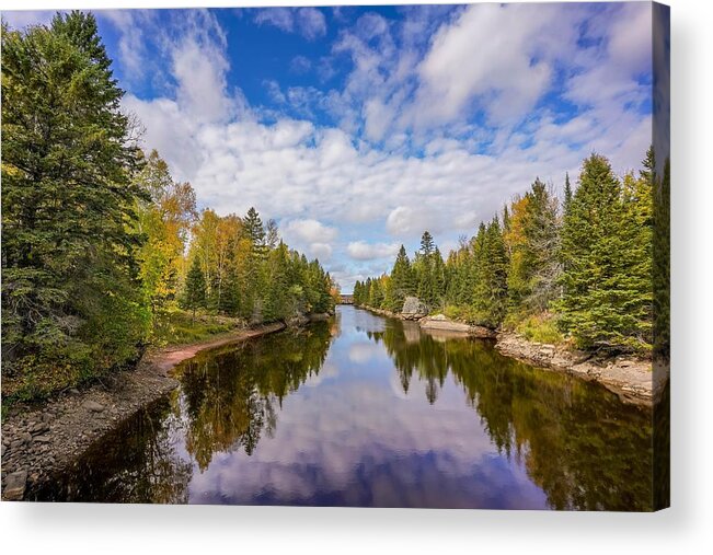 Reservoir Acrylic Print featuring the photograph Reflections at Thomson Reservoir by Susan Rydberg