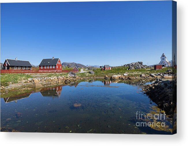 Nanortalik Acrylic Print featuring the photograph Reflections of the Old Town by Eva Lechner