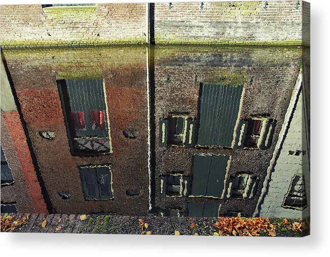 Warehouse Acrylic Print featuring the photograph Reflections of the Past by Maria Meester