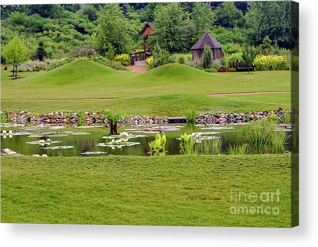 Reiman Gardens Acrylic Print featuring the photograph Reiman Gardens Lily Pond by Bob Phillips