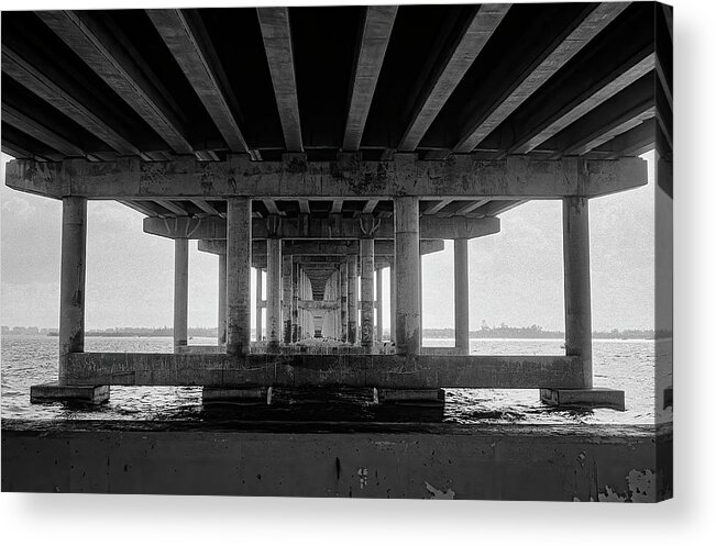 Black Acrylic Print featuring the photograph William M Powell bridge, Miami -1 by Rudy Umans