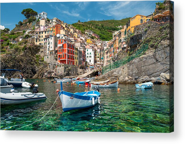 Scenics Acrylic Print featuring the photograph Riomaggiore coastline, Cinque Terre, Italy by Nycshooter