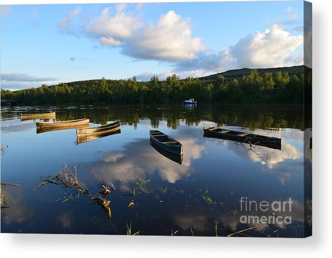 River Suir Acrylic Print featuring the photograph River Suir reflections by Joe Cashin