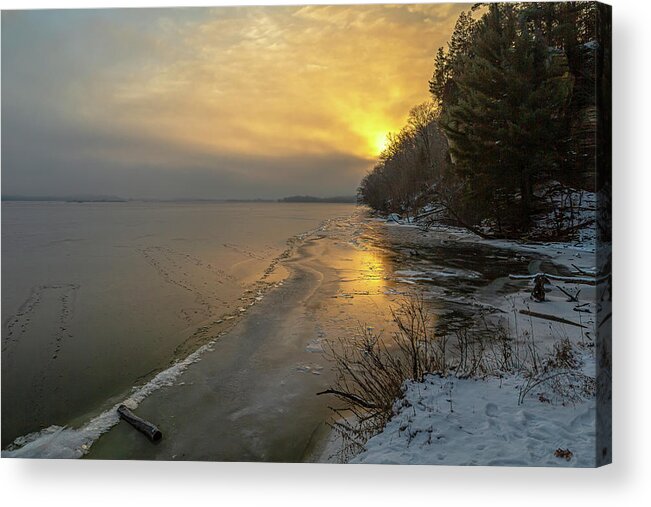Starved Rock Acrylic Print featuring the photograph River Sunrise by Ray Silva