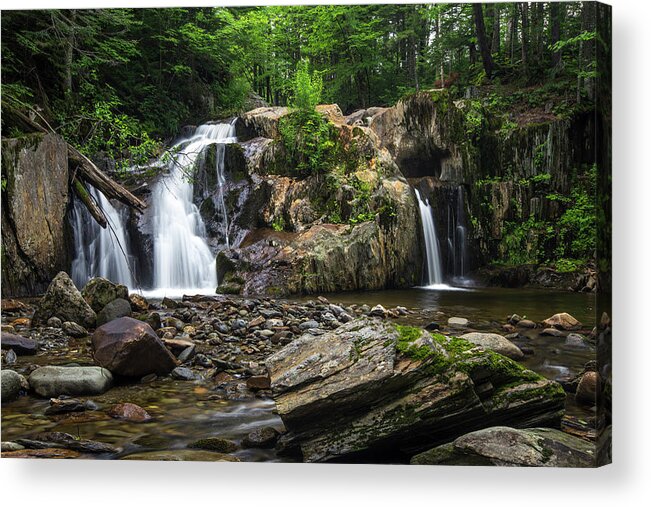 Roaring Acrylic Print featuring the photograph Roaring Brook Waterfall by White Mountain Images