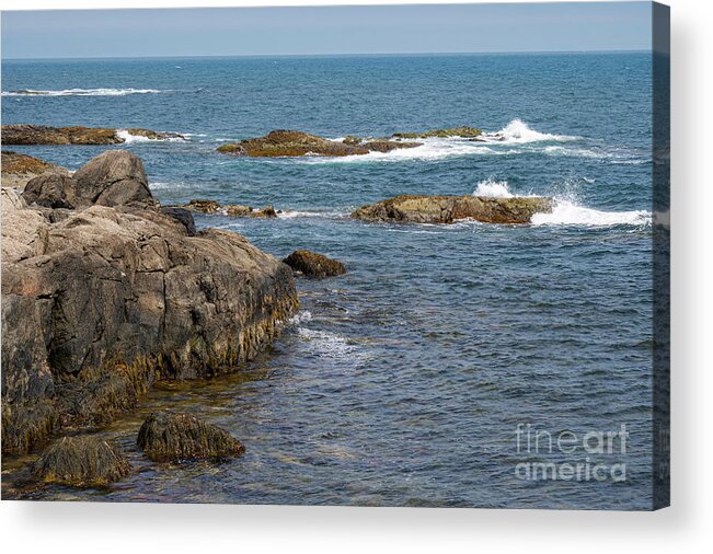 Newport Acrylic Print featuring the photograph Rock Cliffs on Cliff Walk by Bob Phillips