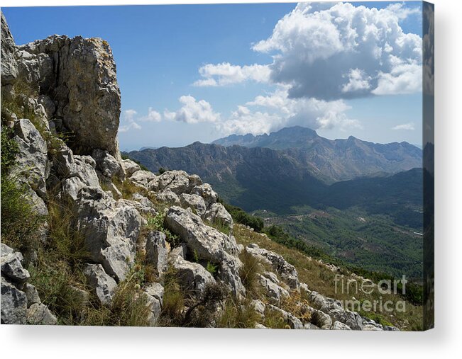 Mountains Acrylic Print featuring the photograph Rocks and clouds by Adriana Mueller