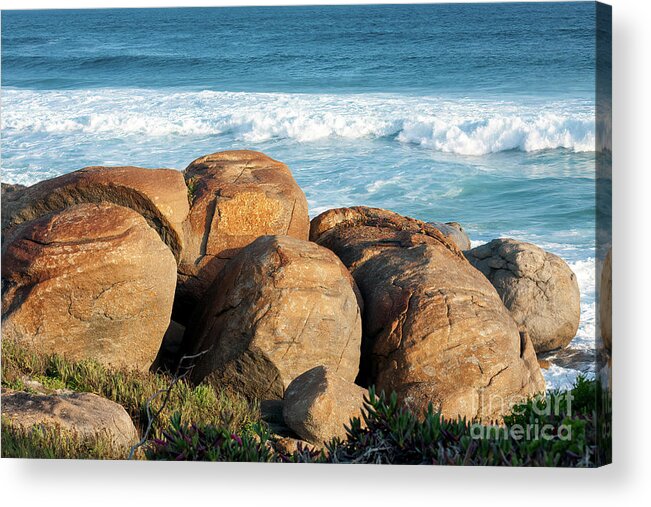 Coastal Acrylic Print featuring the photograph Rocks at Lights Beach, Denmark, Western Australia by Elaine Teague