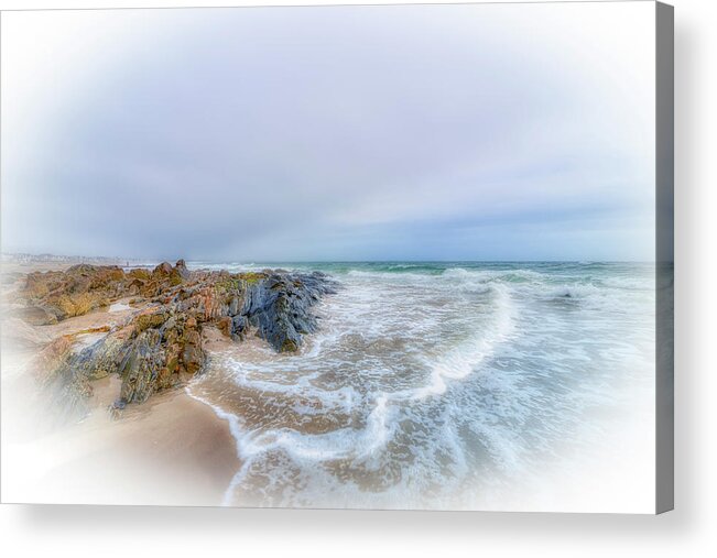 Wells Acrylic Print featuring the photograph Rocky Beach by Penny Polakoff