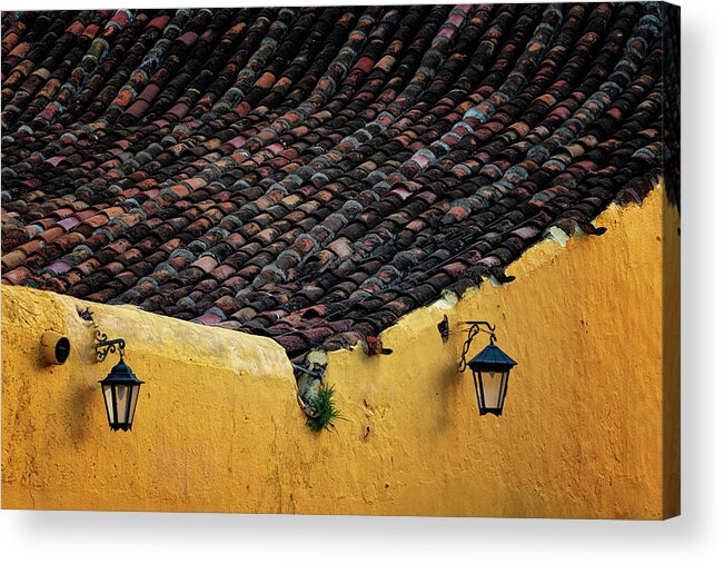 Havana Cuba Acrylic Print featuring the photograph Roof And Wall by Tom Singleton