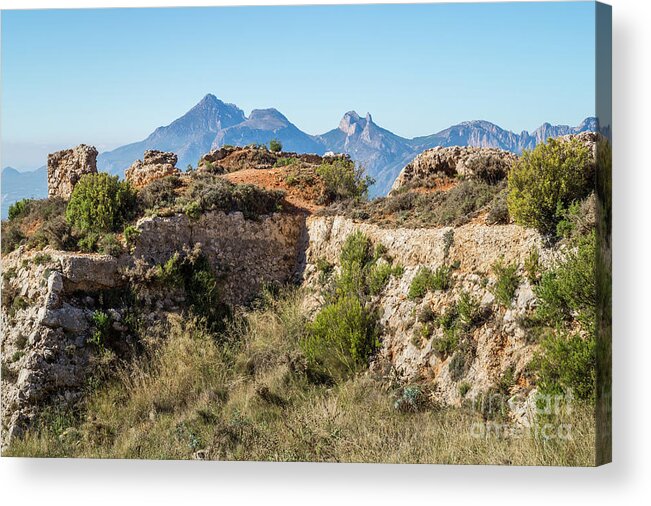 Fortress Acrylic Print featuring the photograph Ruins of an ancient fortress in the mountains by Adriana Mueller