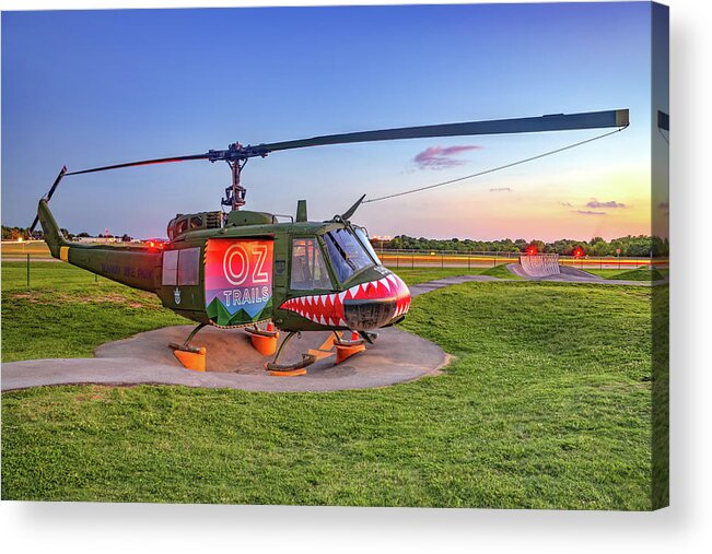 Springdale Arkansas Acrylic Print featuring the photograph Runway Bike Park Helicopter - Springdale Arkansas by Gregory Ballos