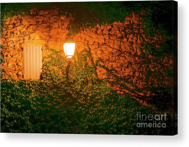 Saignon Acrylic Print featuring the photograph Saignon Farmhouse After Dark by Bob Phillips