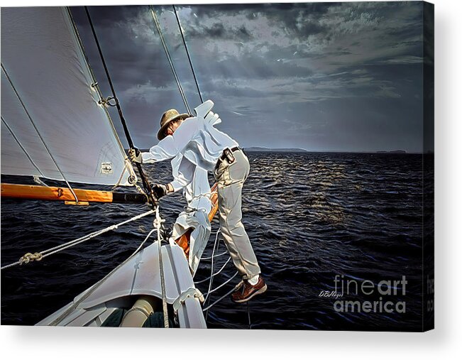 Sailing Acrylic Print featuring the mixed media Sailing - Not for Wimps by DB Hayes