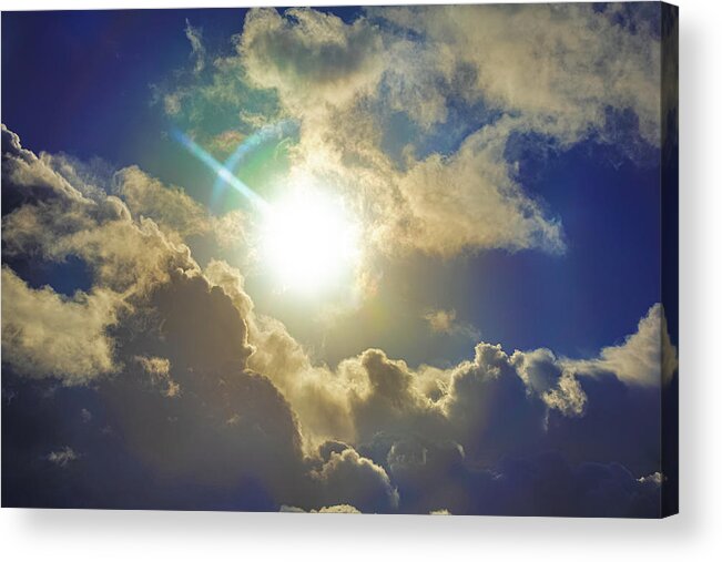Clouds Acrylic Print featuring the photograph San Diego Clouds With SunFlare by Phyllis Spoor