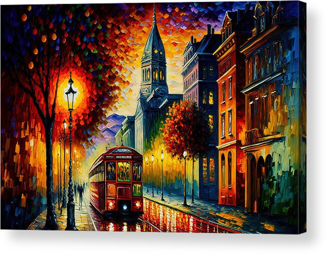 San Acrylic Print featuring the painting San Francisco Streets, 03 by AM FineArtPrints