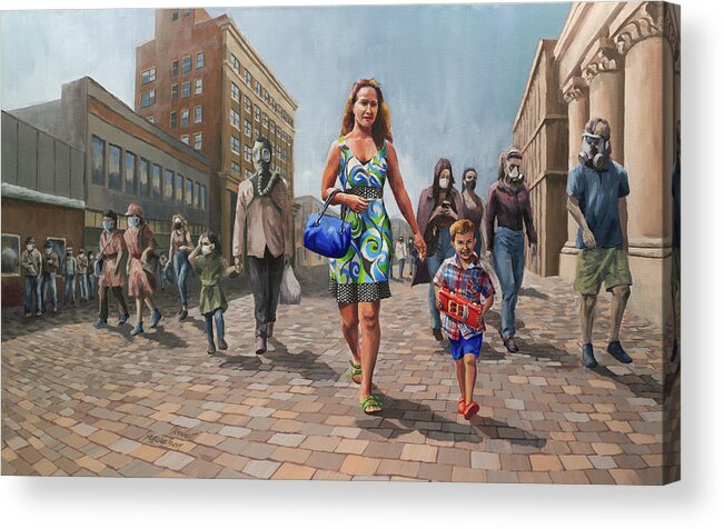 Art Acrylic Print featuring the painting Sanity, Her Son, and the Credulous by Jordan Henderson