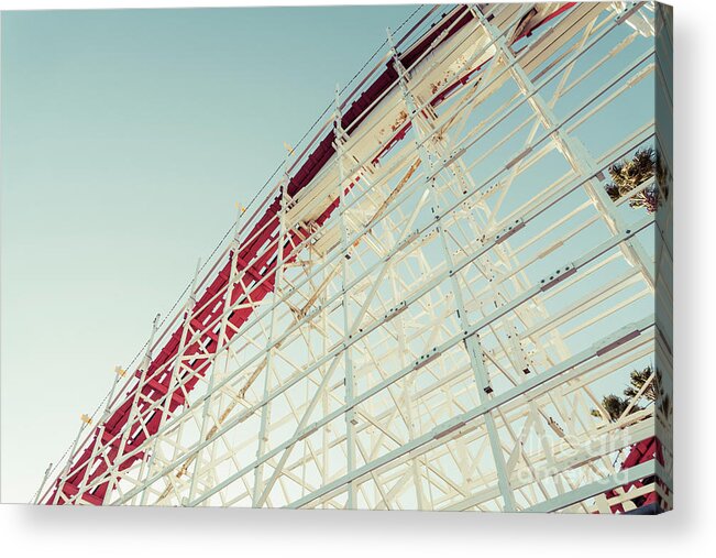 America Acrylic Print featuring the photograph Santa Cruz California Roller Coaster Retro Photo by Paul Velgos