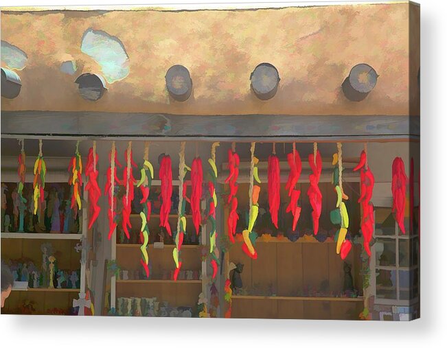 Red Acrylic Print featuring the photograph Santa Fe Hot Peppers by JBK Photo Art