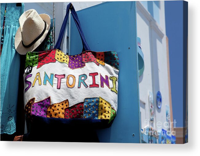 Santorini Acrylic Print featuring the photograph Santorini Bag by Rich S