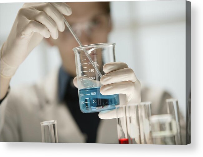 People Acrylic Print featuring the photograph Scientist working in laboratory by Comstock Images