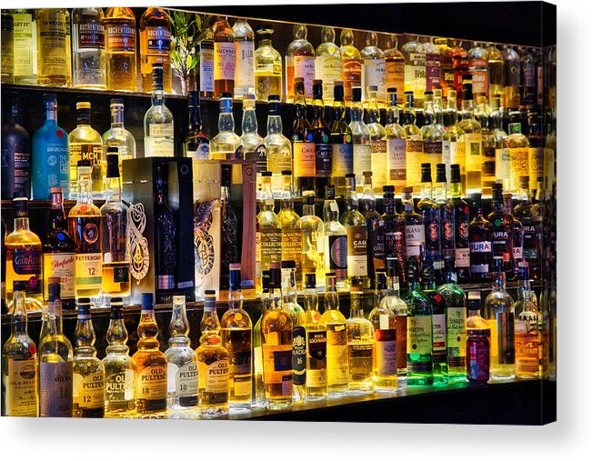 Scotland Acrylic Print featuring the photograph Scottish Malt Whisky Display by Stuart Litoff