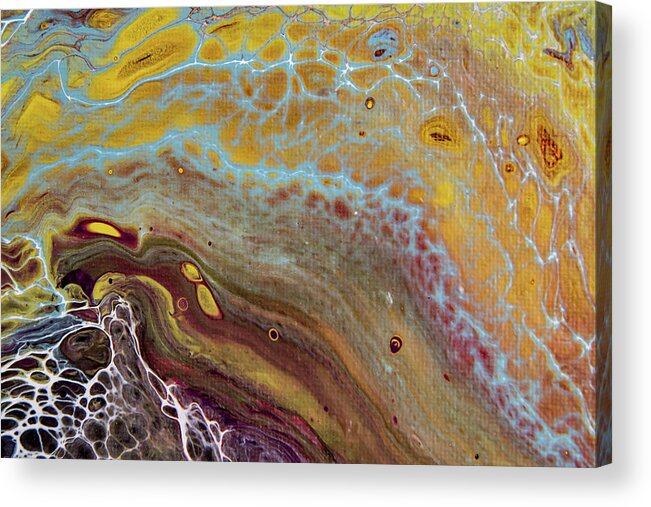 Abstract Acrylic Print featuring the painting Seafoam Abstract 1 by Jani Freimann